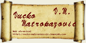 Vučko Matropazović vizit kartica